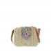 Bolso Bandolera Cuadrado Rafia Abalorios